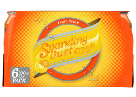 Schweppes Sparkling Duet Orange & Lemon Soft Drink Cans 6 x 330ml - Cafe Supply