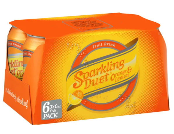Schweppes Sparkling Duet Orange & Lemon Soft Drink Cans 6 x 330ml - Cafe Supply