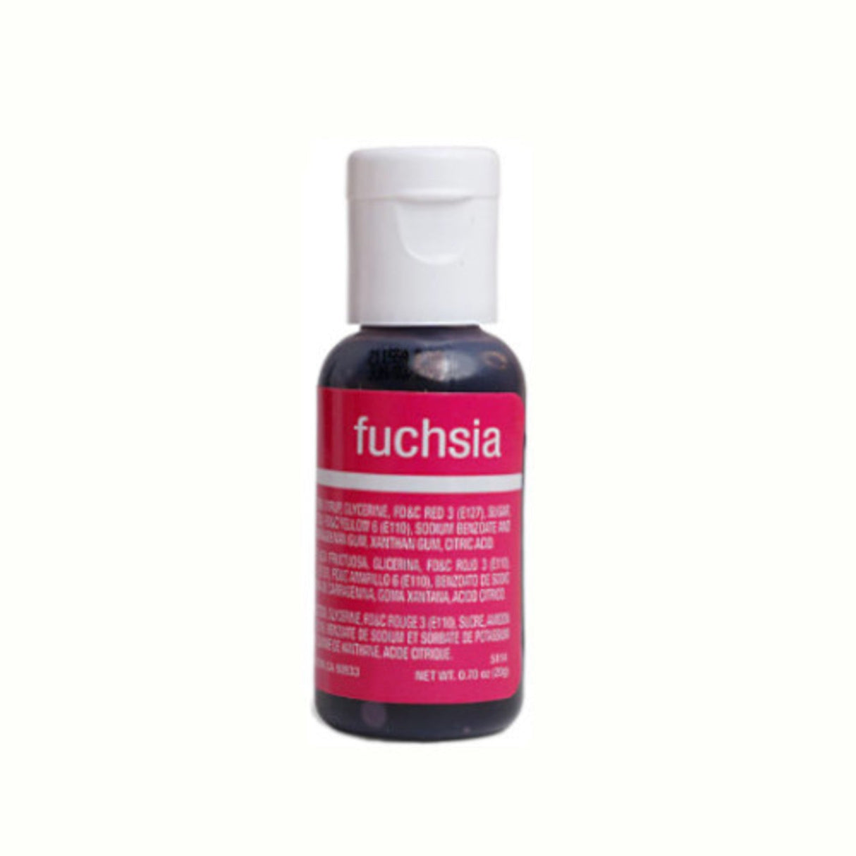 Chefmaster Liqua Gel Fuchsia .70oz Bottle - Cafe Supply