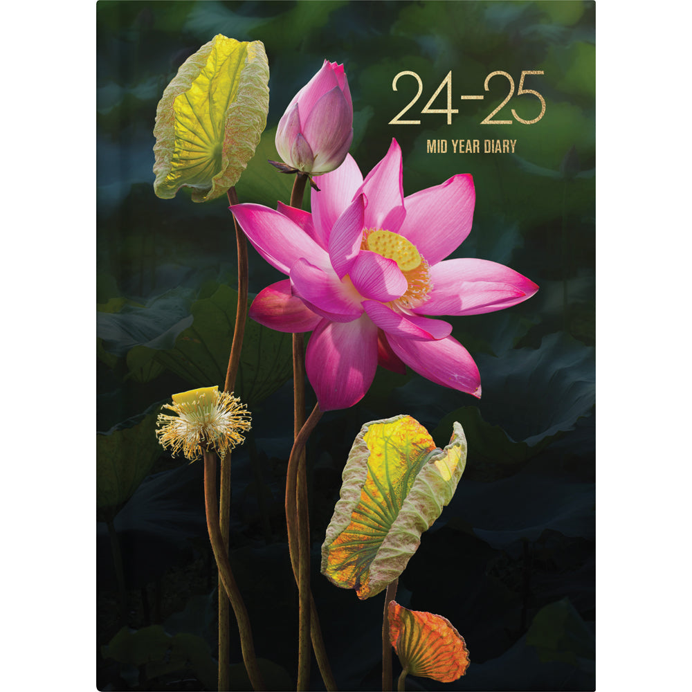 Collins Diary Mid Year A4 Day Per Page Fashion Floral 2024/2025 - Cafe Supply