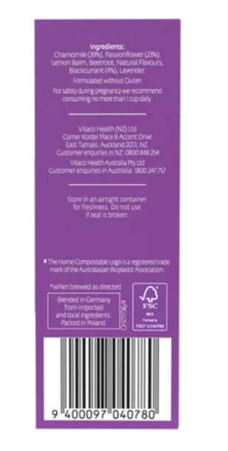 Healtheries Sleep Chamomile & Passionflower With Blackcurrant Tea Bags 20pk - Cafe Supply