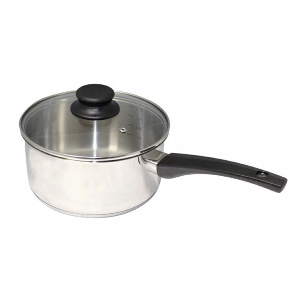 20cm S/S Saucepan with Glass Lid - Cafe Supply