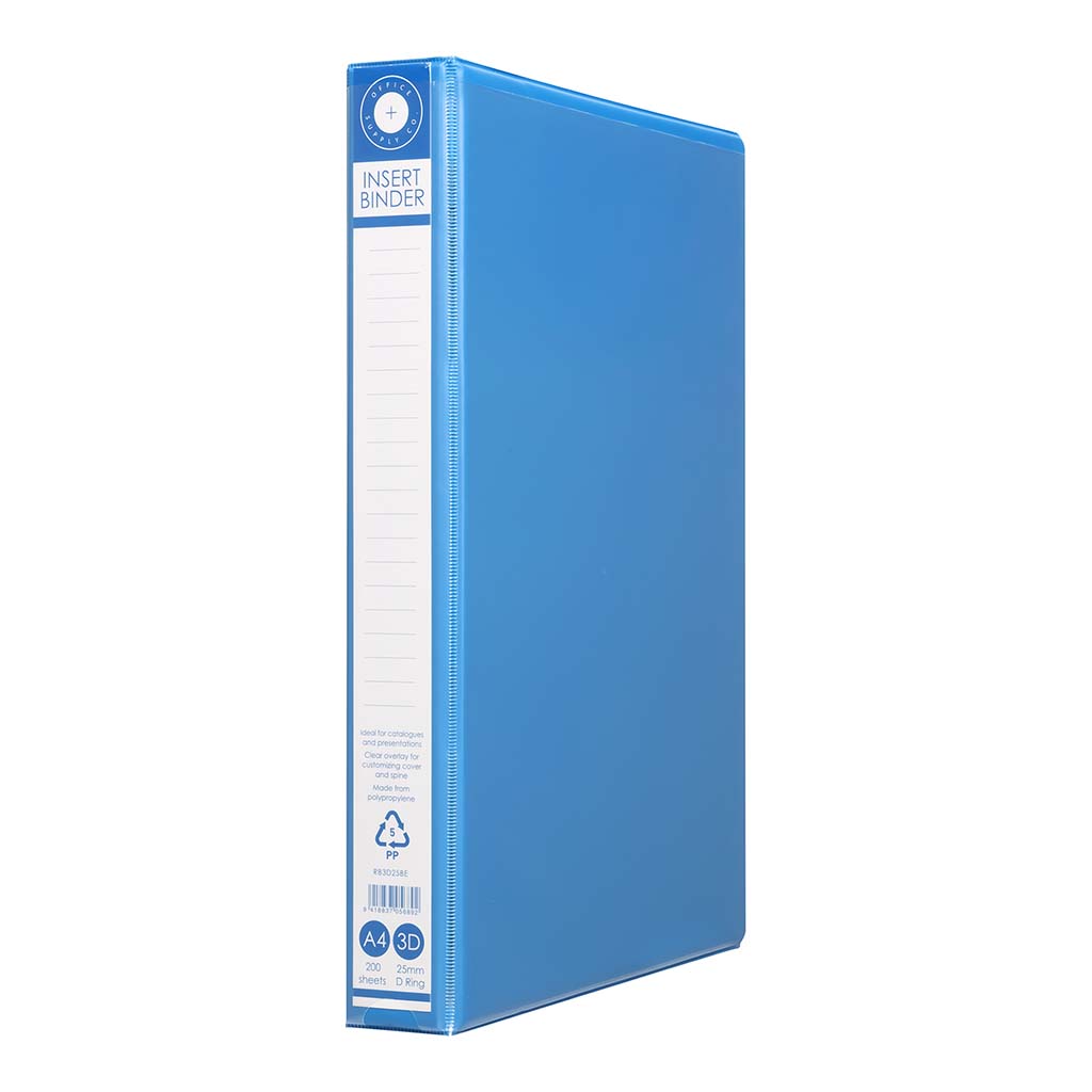 OSC Insert Binder A4 3D 25mm Blue - Cafe Supply
