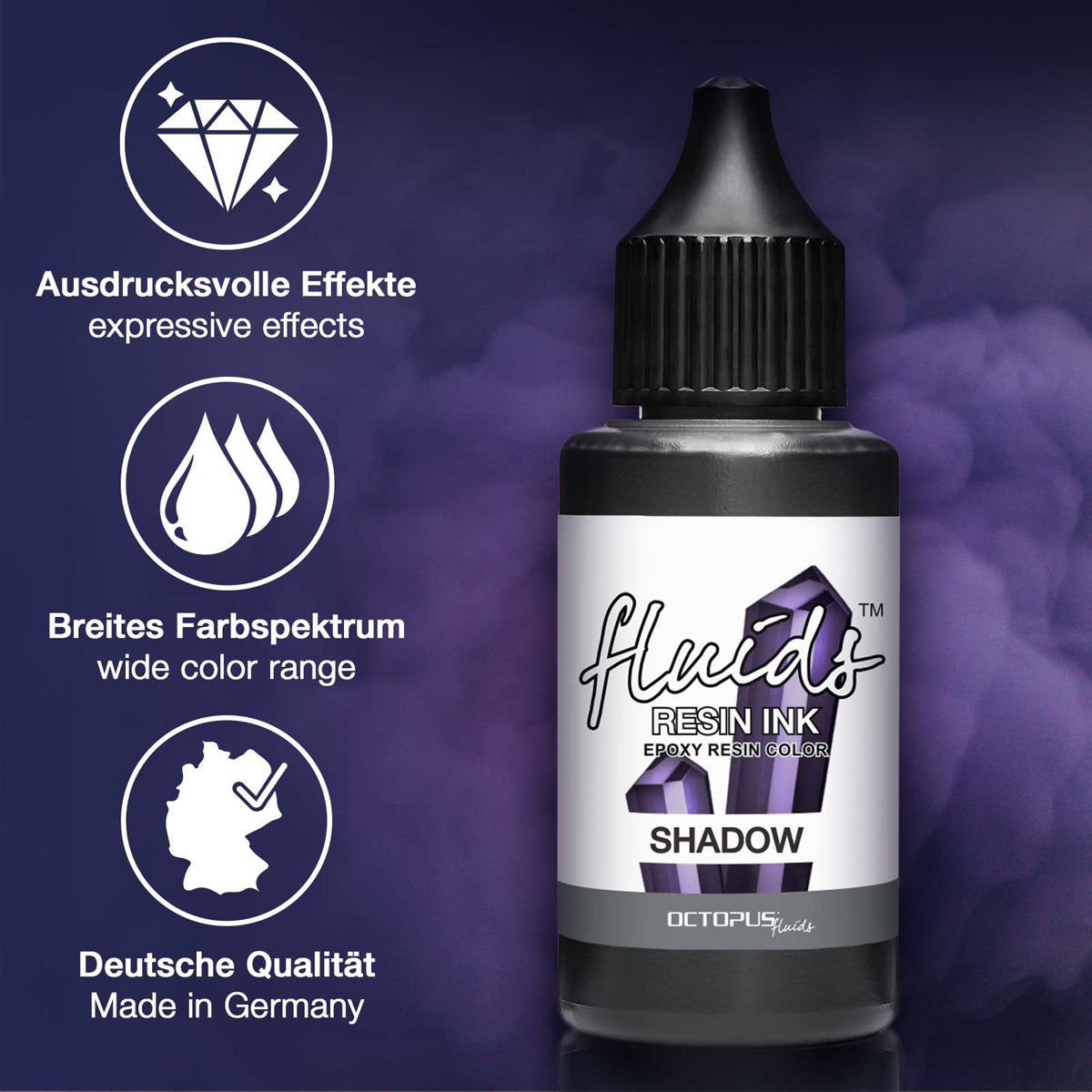 Octopus Fluids Resin Ink Shadow Grey 30ml - Cafe Supply