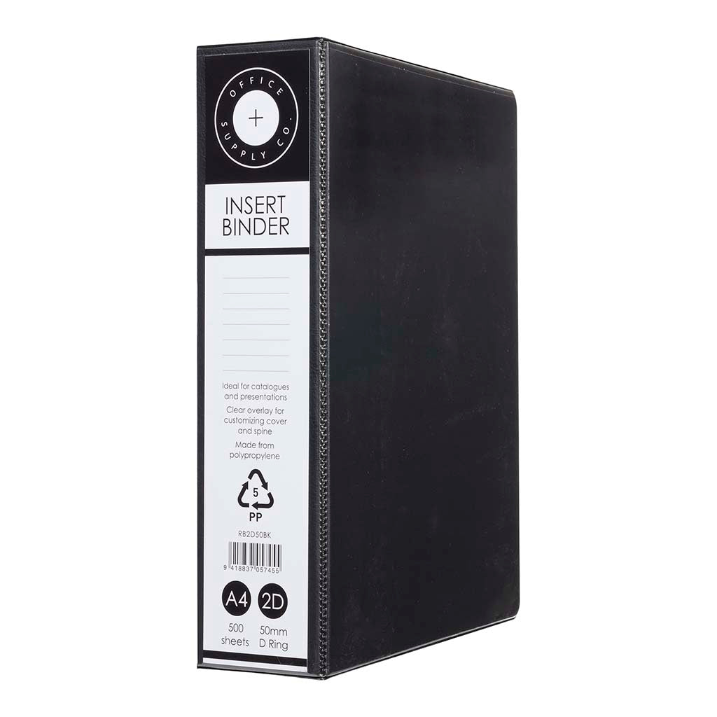 OSC Insert Binder A4 2D 50mm Black - Cafe Supply