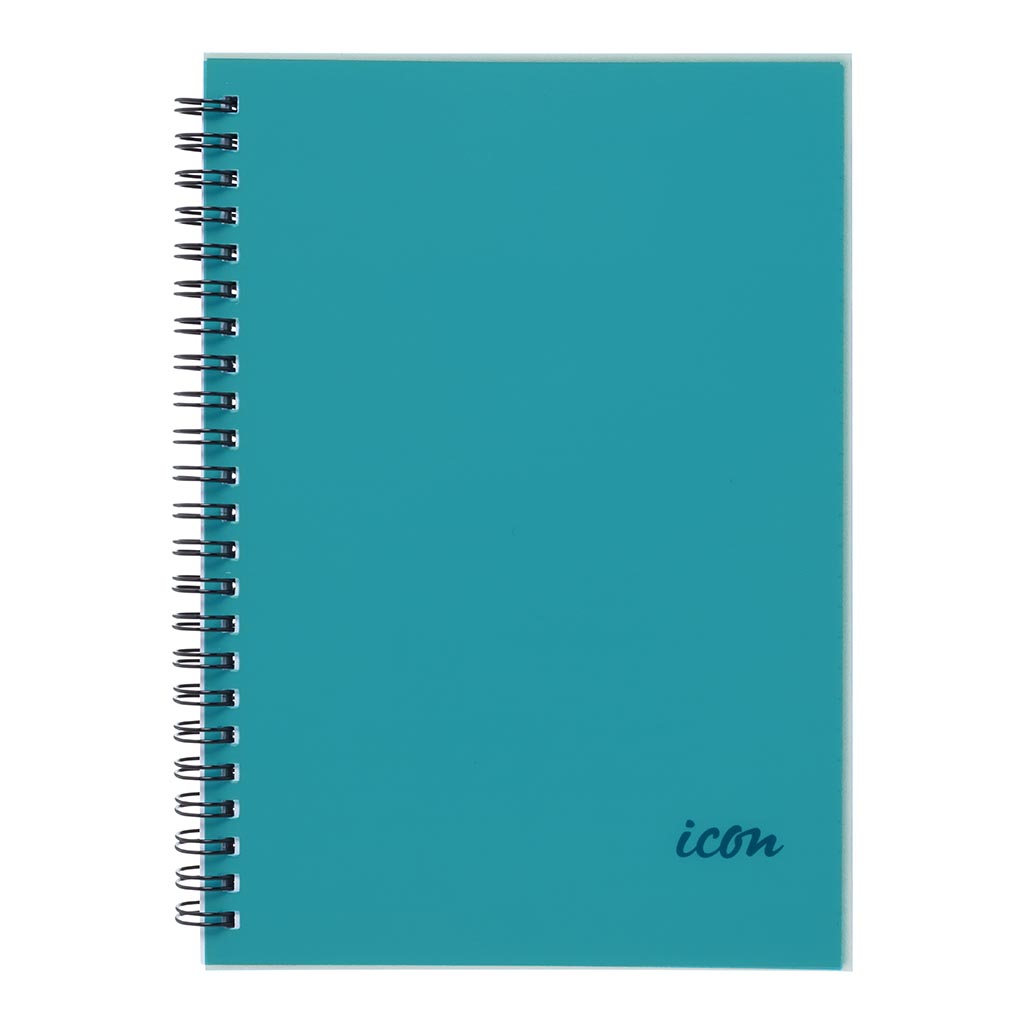 Icon Spiral Notebook A5 PP Cover Aqua 200 pg - Cafe Supply