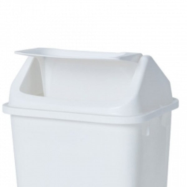 38L Rectangular White Swing Top Bin - Cafe Supply
