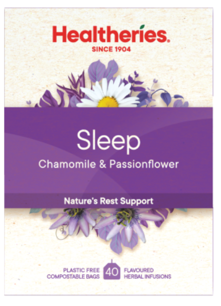 Healtheries Sleep Chamomile & Passionflower Tea Bags 40pk - Cafe Supply