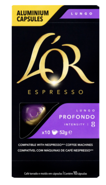 L'OR Espresso Lungo Profondo Intensity 8 Coffee Capsules 10pk - Cafe Supply