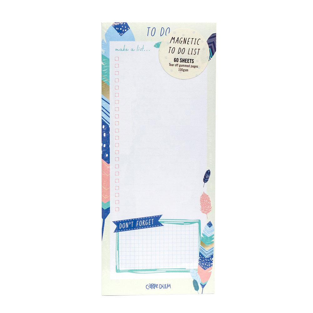 Pukka Carpe Diem Magnetic To Do List Feathers - Cafe Supply