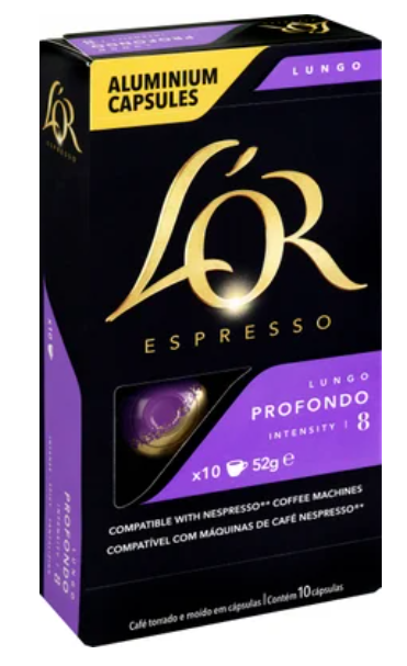 L'OR Espresso Lungo Profondo Intensity 8 Coffee Capsules 10pk - Cafe Supply