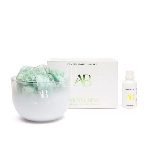 Crystal Potpourri Set - 1kg Crystal, 50ml Oil - Aventurine - Cafe Supply