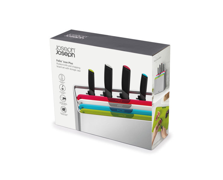 Joseph Joseph Folio Icon Plus 8 Piece Knife & Board Set - Cafe Supply