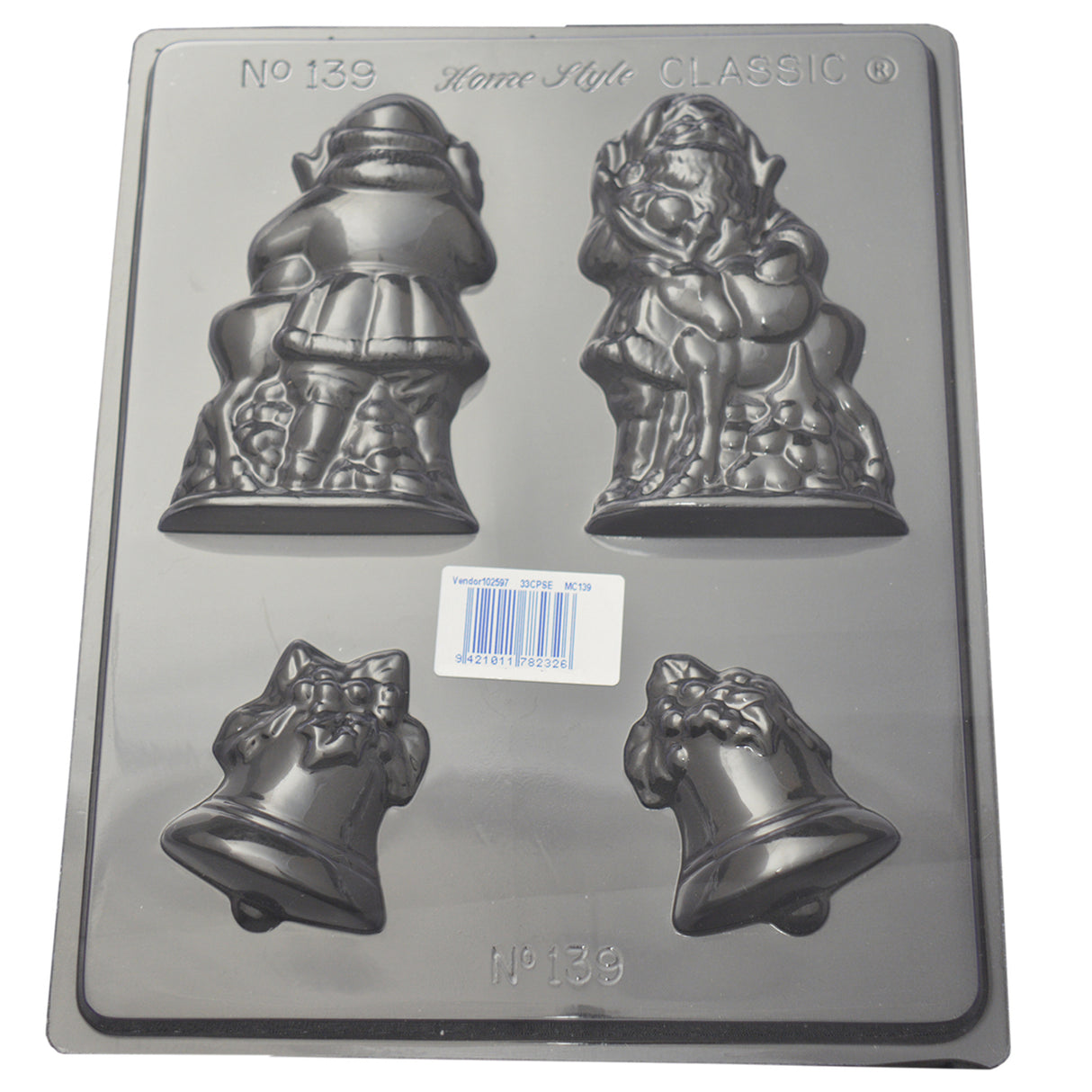 Hollow Santa & Bells Mould 0.6mm - Cafe Supply