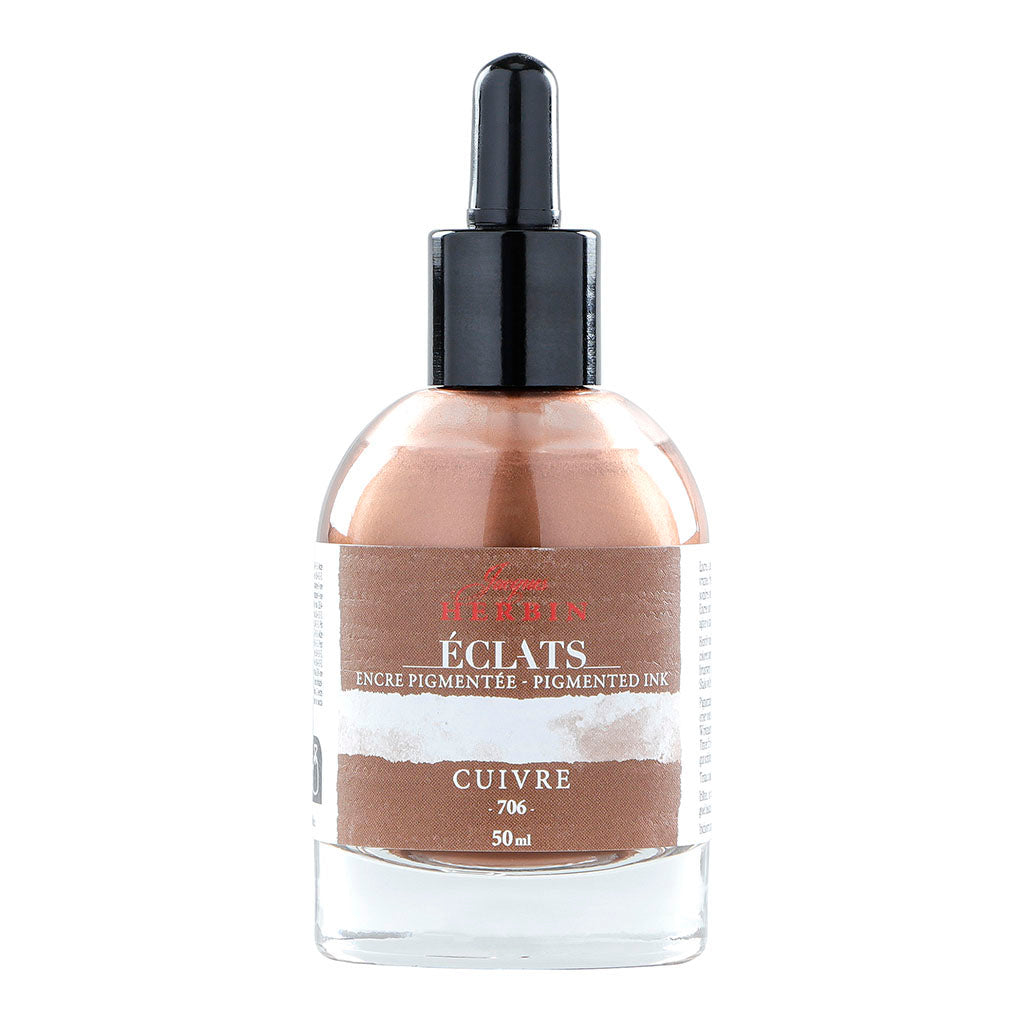 Jacques Herbin Eclats Pigmented Ink Copper 50ml - Cafe Supply