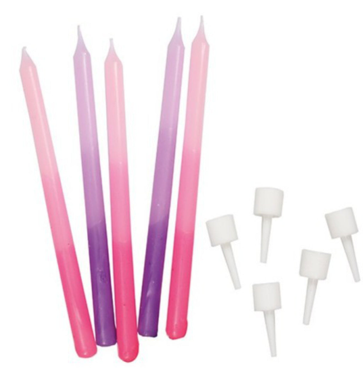 Candles Ombre Pink/Purple 100mm (12) - Cafe Supply