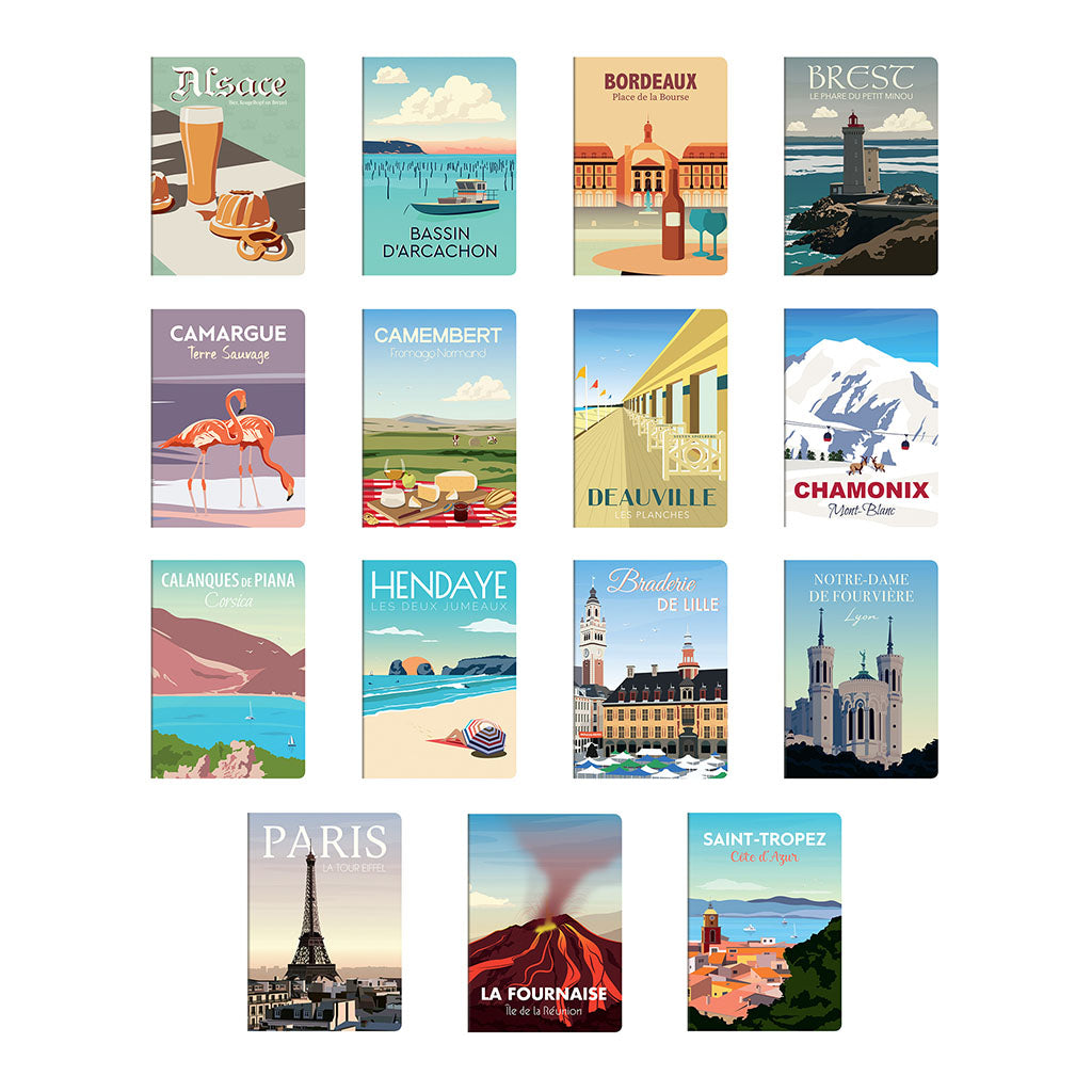 Clairefontaine France Collection Notebook A5 Assorted Pack of 15 - Cafe Supply