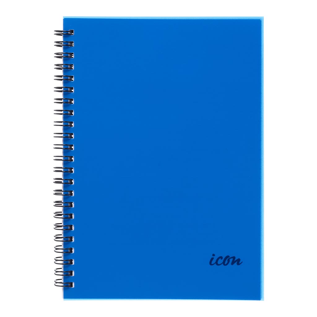 Icon Spiral Notebook A5 PP Cover Blue 200 pg - Cafe Supply