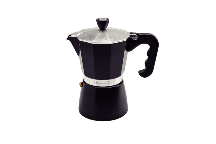Tramontina Italian Espresso Coffee Maker Black 320ml, 6 Cup - Cafe Supply