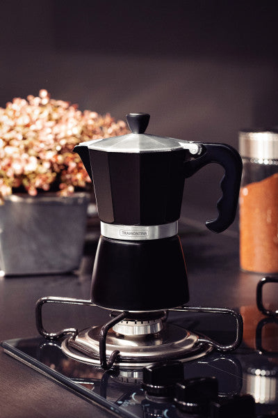 Tramontina Italian Espresso Coffee Maker Black 320ml, 6 Cup - Cafe Supply
