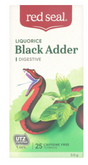 Red Seal Black Adder Liquorice Tea Bags 25pk - Cafe Supply