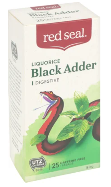 Red Seal Black Adder Liquorice Tea Bags 25pk - Cafe Supply