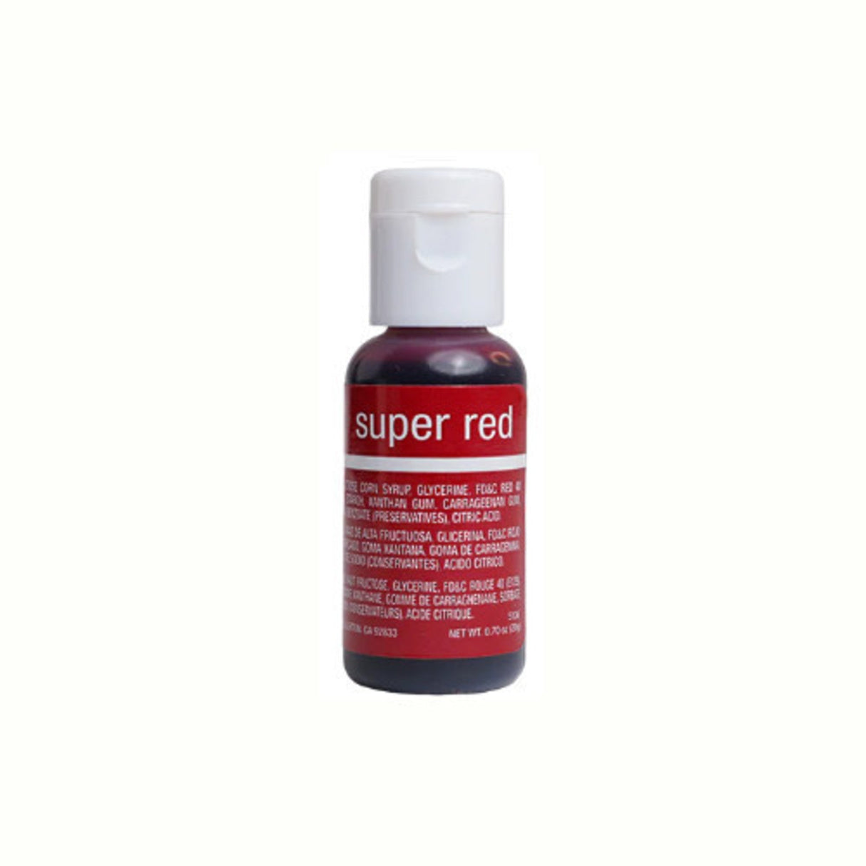 Chefmaster Liqua Gel Super Red .70oz Bottle - Cafe Supply