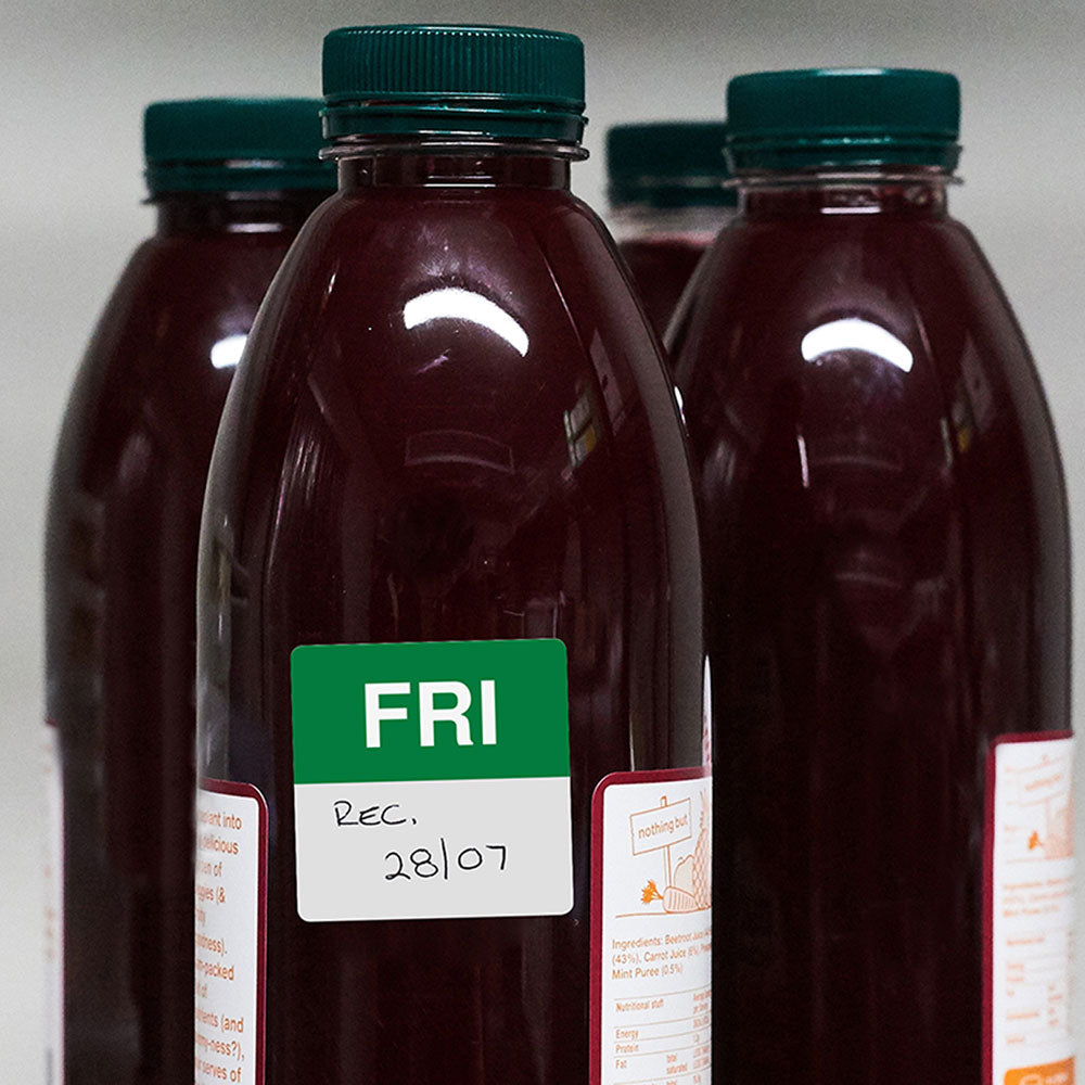 Avery Labels Friday Square Day 40x40mm Green White 500 Roll - Cafe Supply