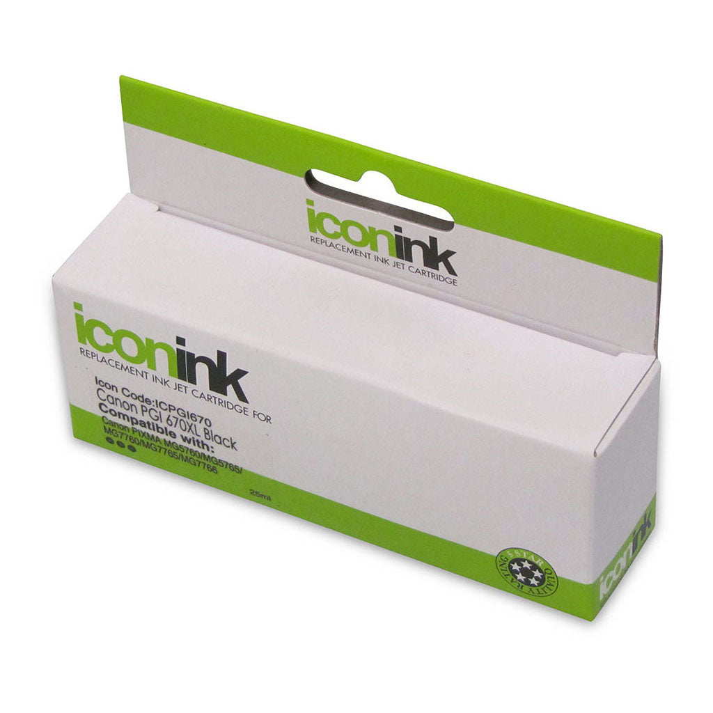 Icon Compatible Canon PGI670XL Black Ink Cartridge - Cafe Supply