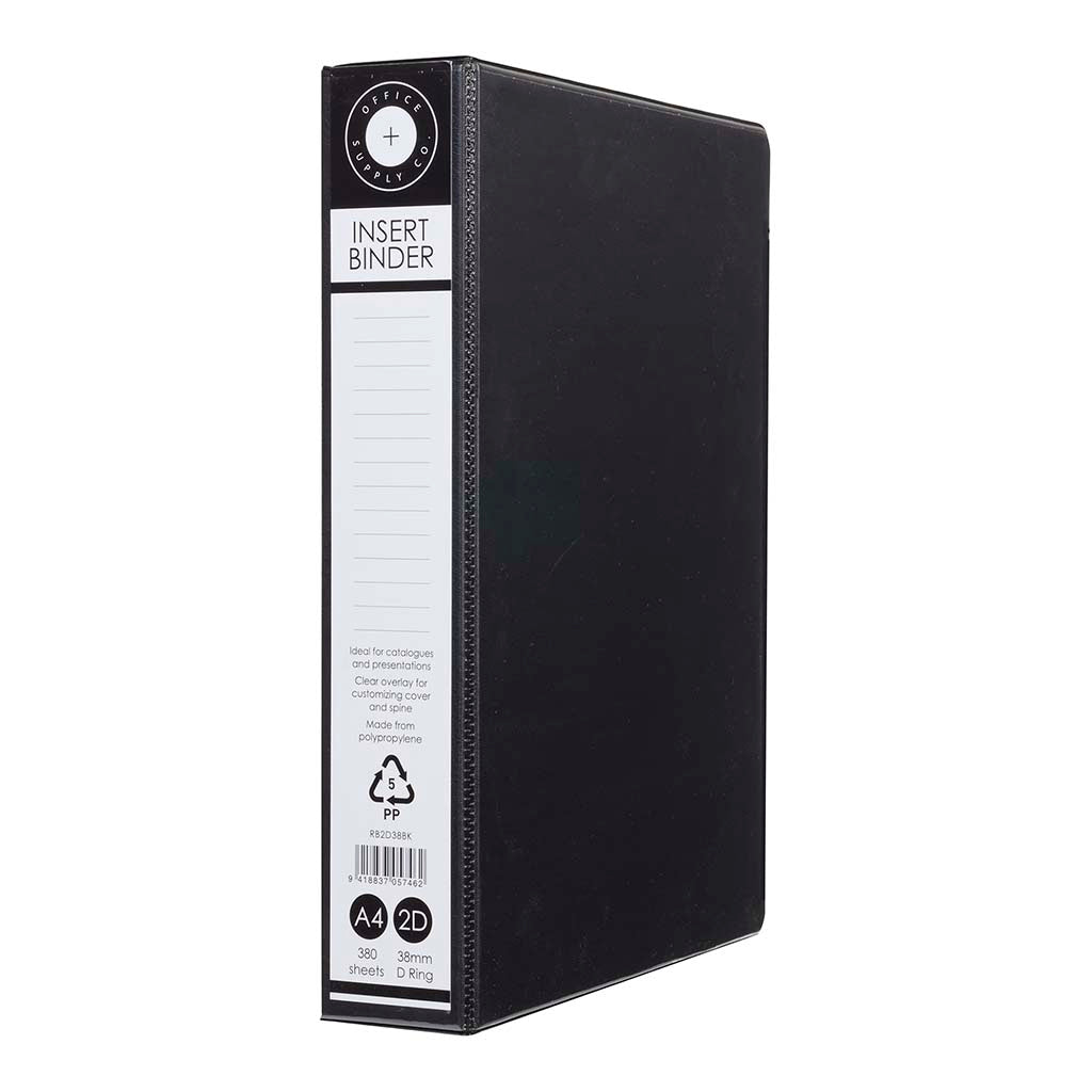 OSC Insert Binder A4 2D 38mm Black - Cafe Supply