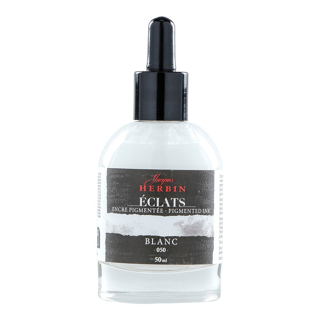 Jacques Herbin Eclats Pigmented Ink White 50ml - Cafe Supply