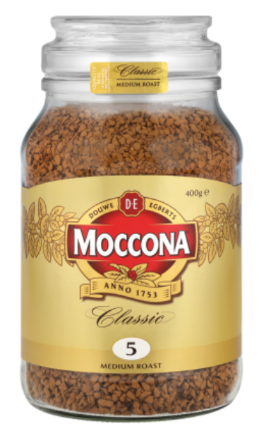 Moccona Classic Medium Roast Instant Freeze Dried Coffee Jar 400g - Cafe Supply