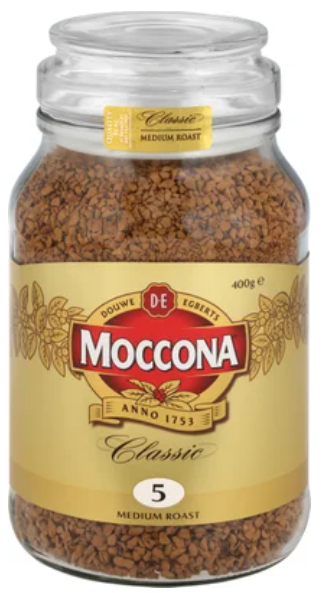 Moccona Classic Medium Roast Instant Freeze Dried Coffee Jar 400g - Cafe Supply