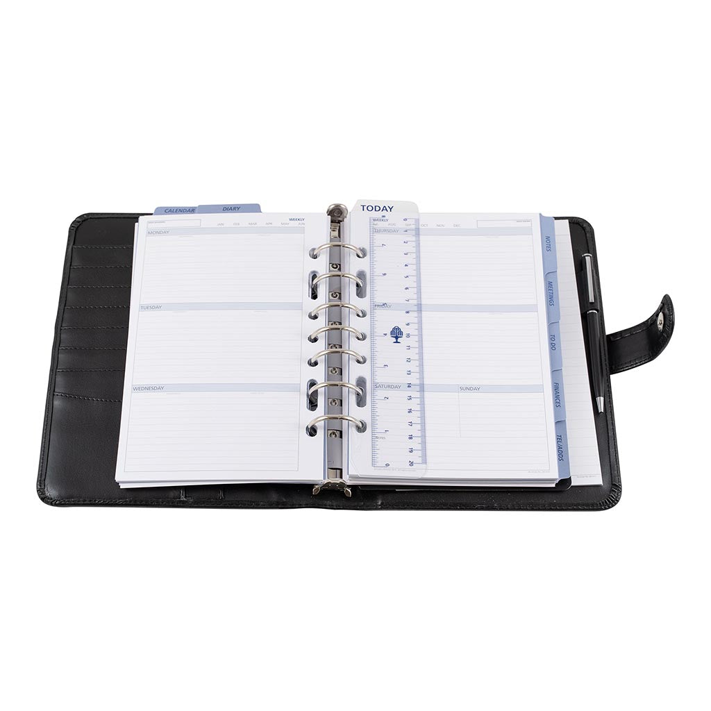 Debden Desk Dayplanner with Snap Closure Black - Cafe Supply