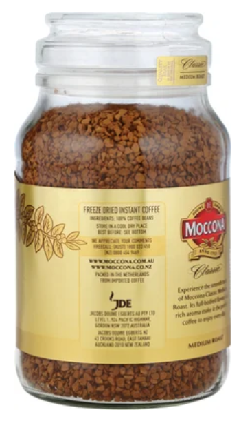 Moccona Classic Medium Roast Instant Freeze Dried Coffee Jar 400g - Cafe Supply