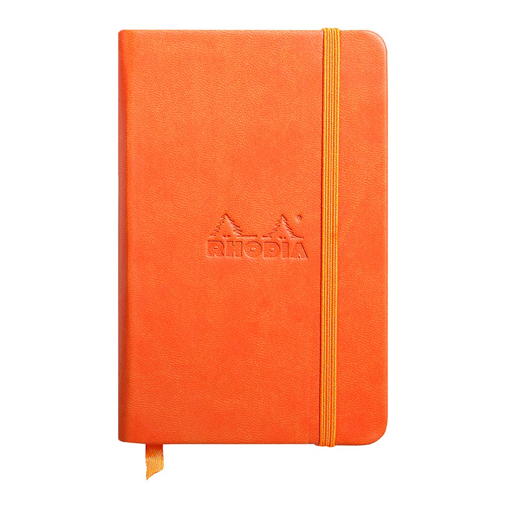 Rhodiarama Hardcover Notebook Pocket Lined Tangerine - Cafe Supply