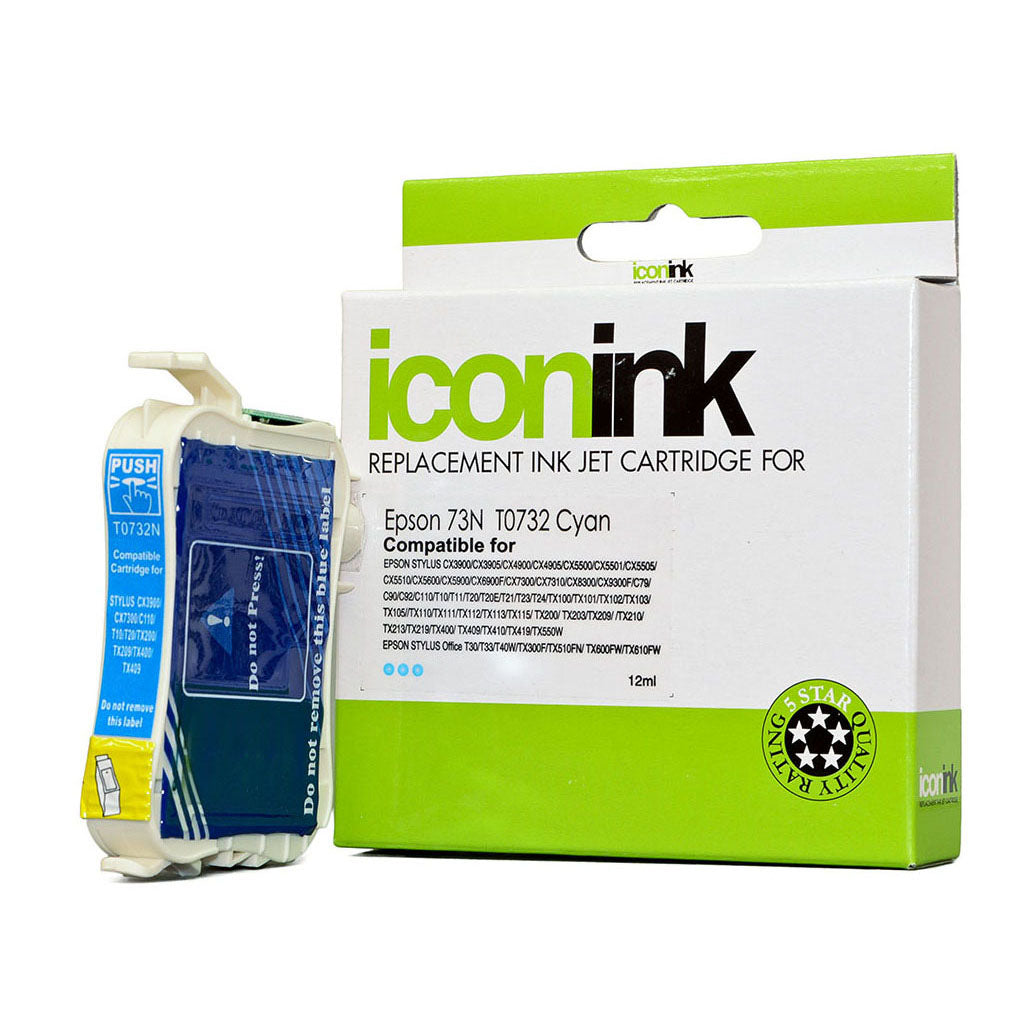 Icon Compatible Epson 73N Cyan Ink Cartridge - Cafe Supply