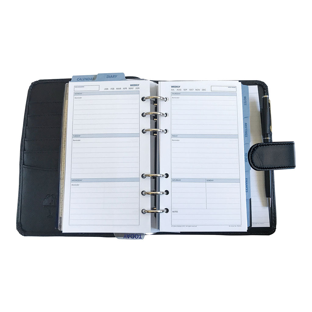 Debden Personal Dayplanner with Snap Closure Black - Cafe Supply