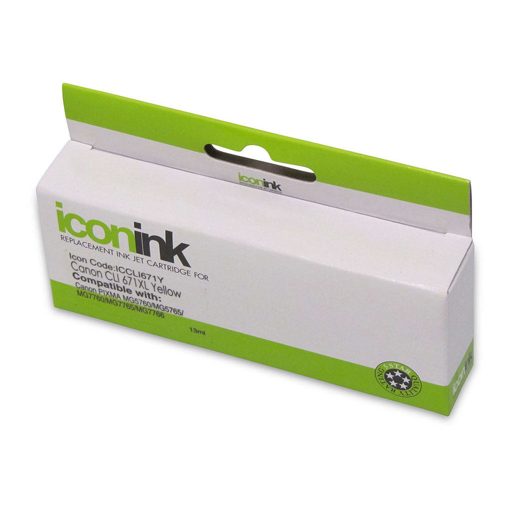 Icon Compatible Canon CLI671XL Yellow Ink Cartridge - Cafe Supply