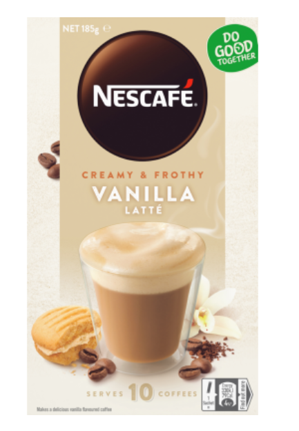 Nescafe Vanilla Latte Coffee Sachets 10pk - Cafe Supply