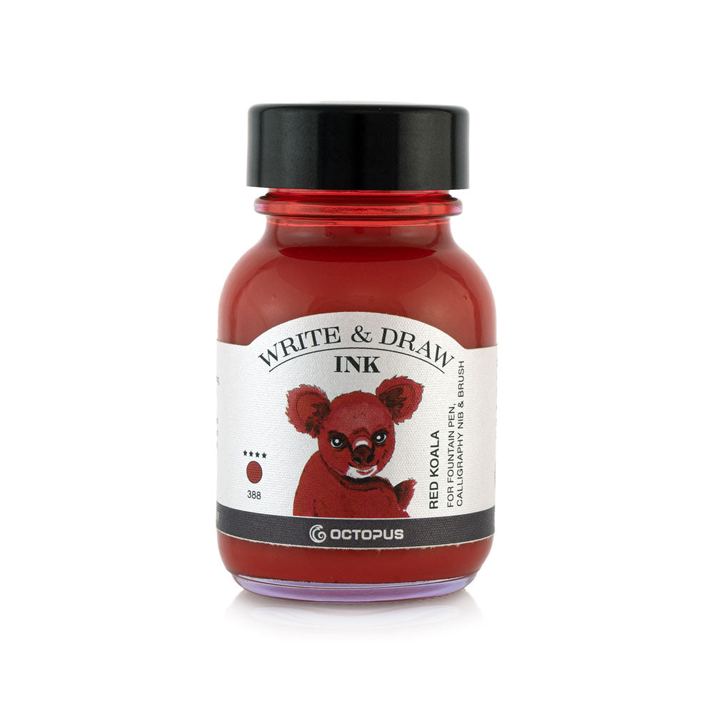 Octopus Fluids Write and Draw Ink 388 Red Koala 50ml - Cafe Supply