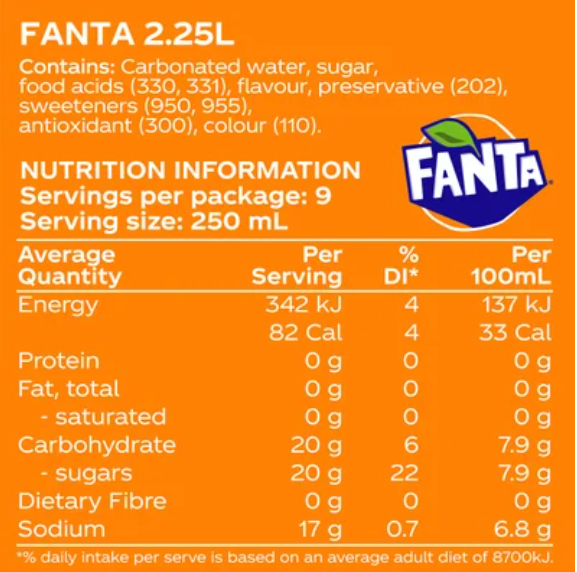 Fanta Orange Soft Drink 2.25l - Cafe Supply