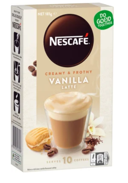 Nescafe Vanilla Latte Coffee Sachets 10pk - Cafe Supply