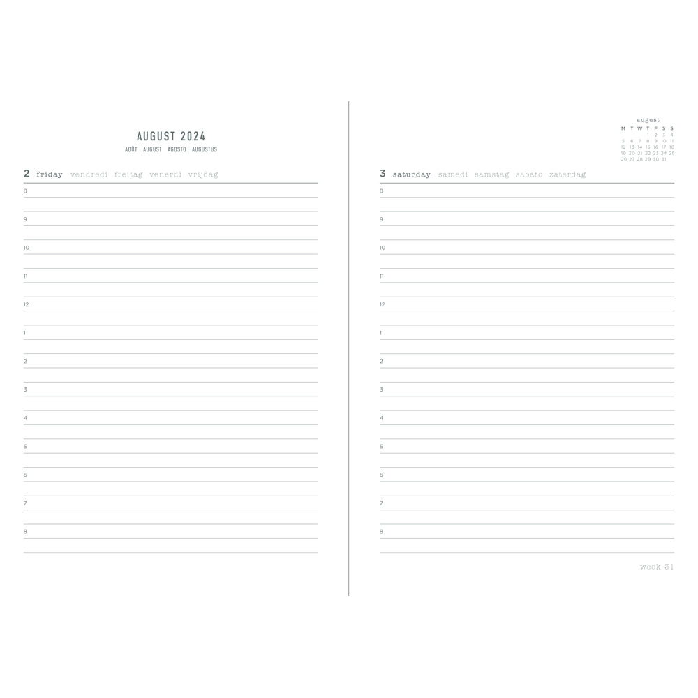 Letts Diary Mid Year A5 Day to Page Conscious Ocean - Cafe Supply