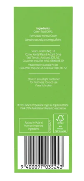 Healtheries Pure Green Tea Bags 20pk - Cafe Supply