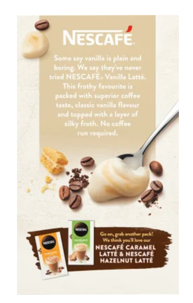 Nescafe Vanilla Latte Coffee Sachets 10pk - Cafe Supply