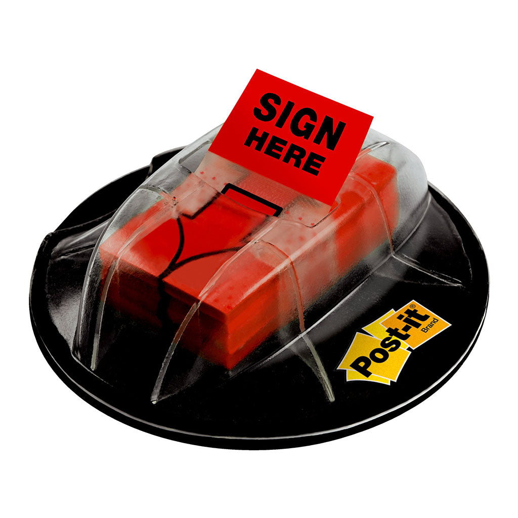 Post-it Flags 680-HVSH 25x43mm Sign Here Grip Dispenser - Cafe Supply