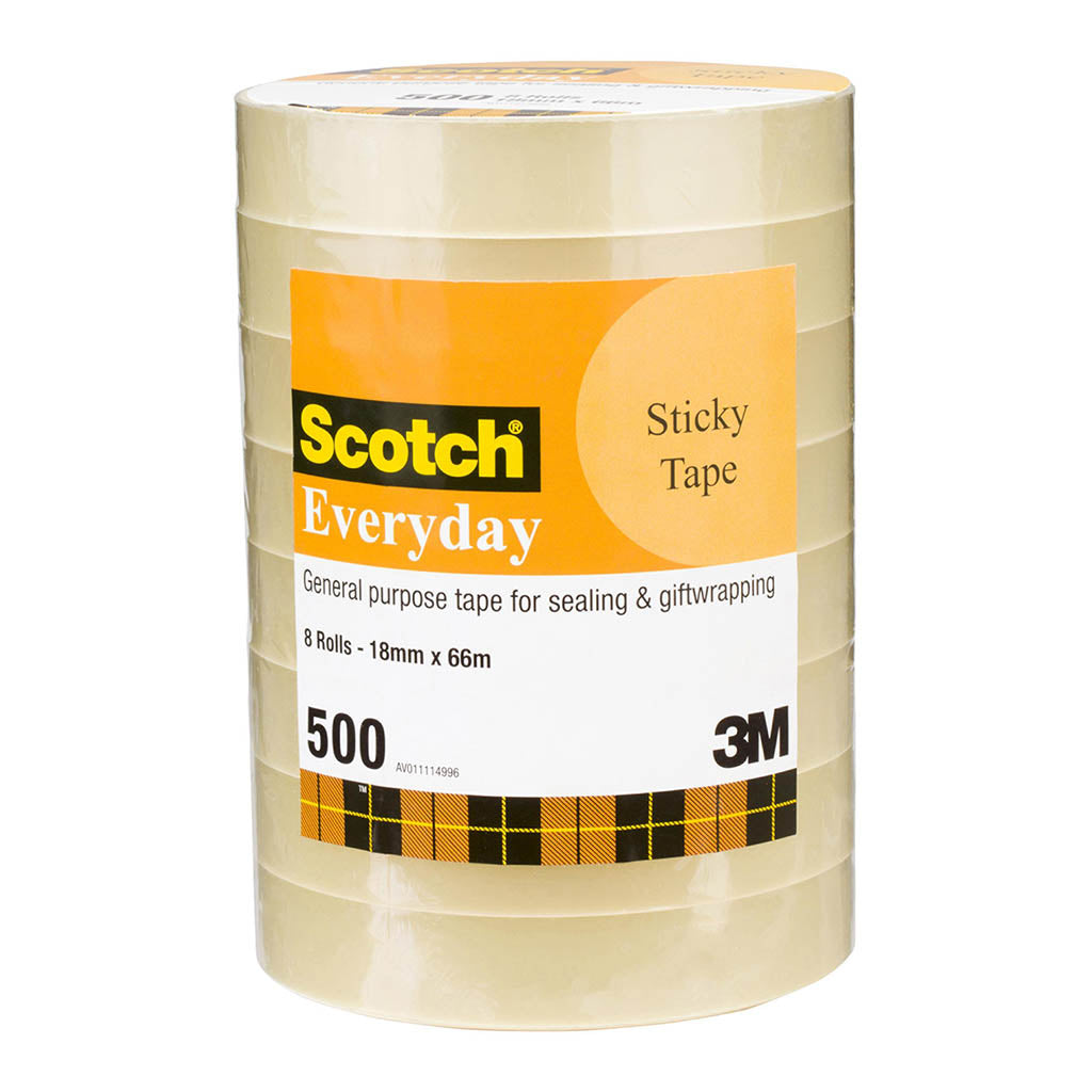 Scotch Everyday Tape 500 18mmx66m, Pack of 8 - Cafe Supply