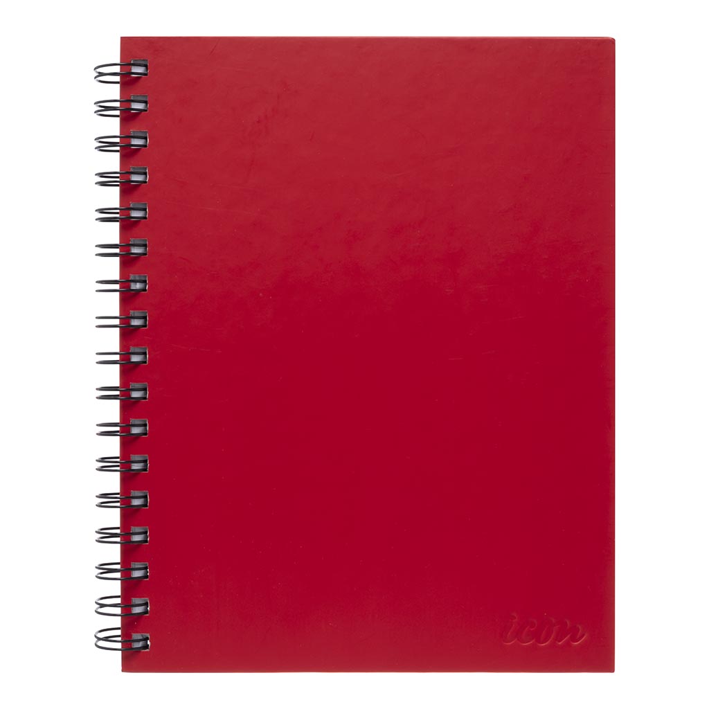 Icon Spiral Notebook A5 Hard Cover Red 200 pg - Cafe Supply