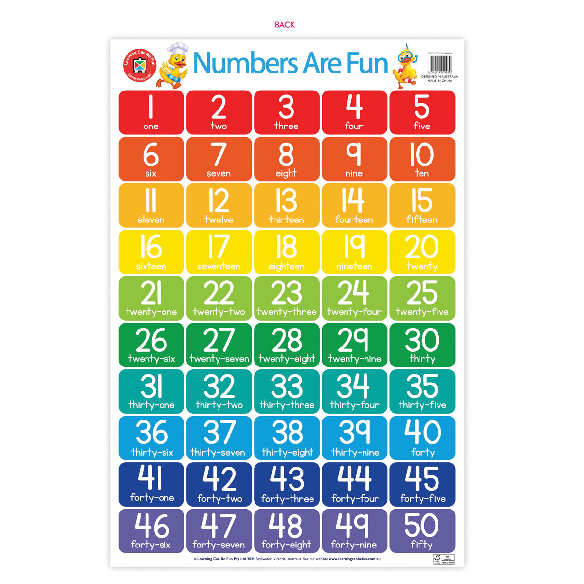 LCBF Wall Chart Numbers Are Fun Poster - Cafe Supply